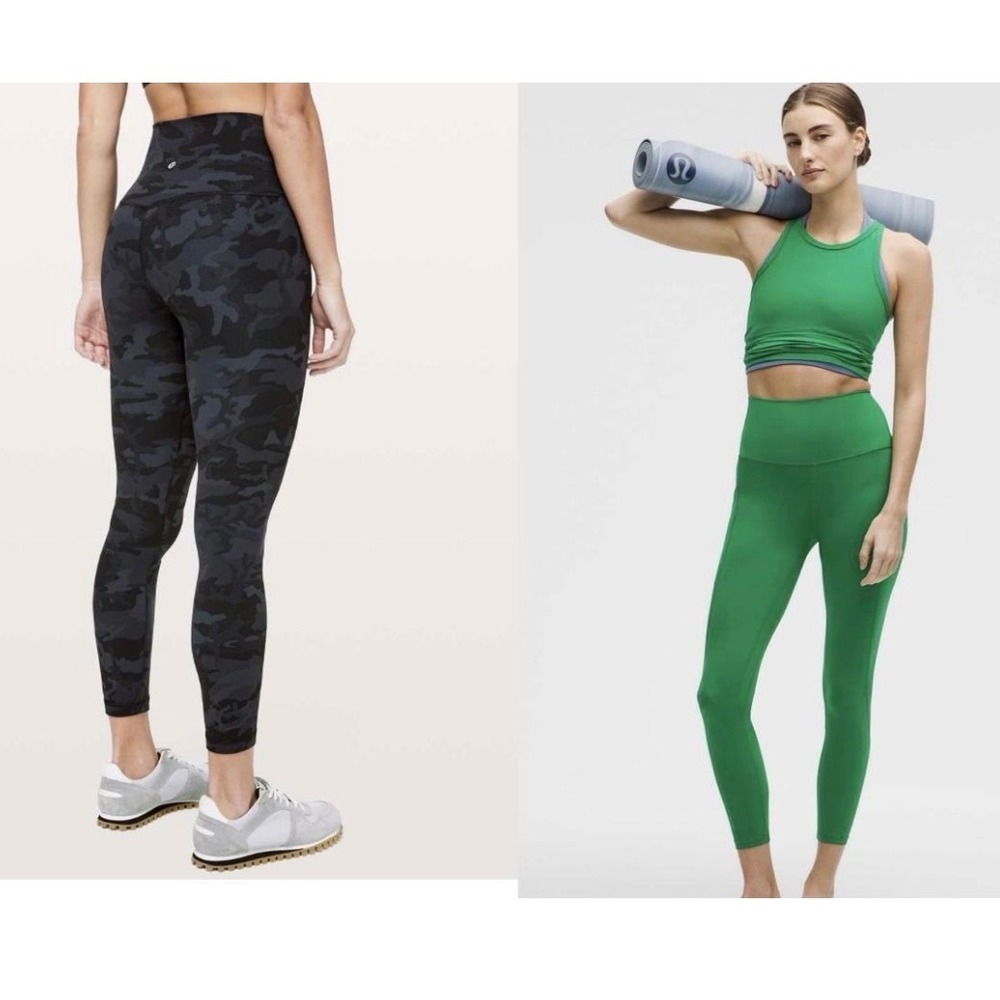 Lululemon Align High-Rise Pant Pockets Green and Align Pant II‎ Camo Grey Size 2